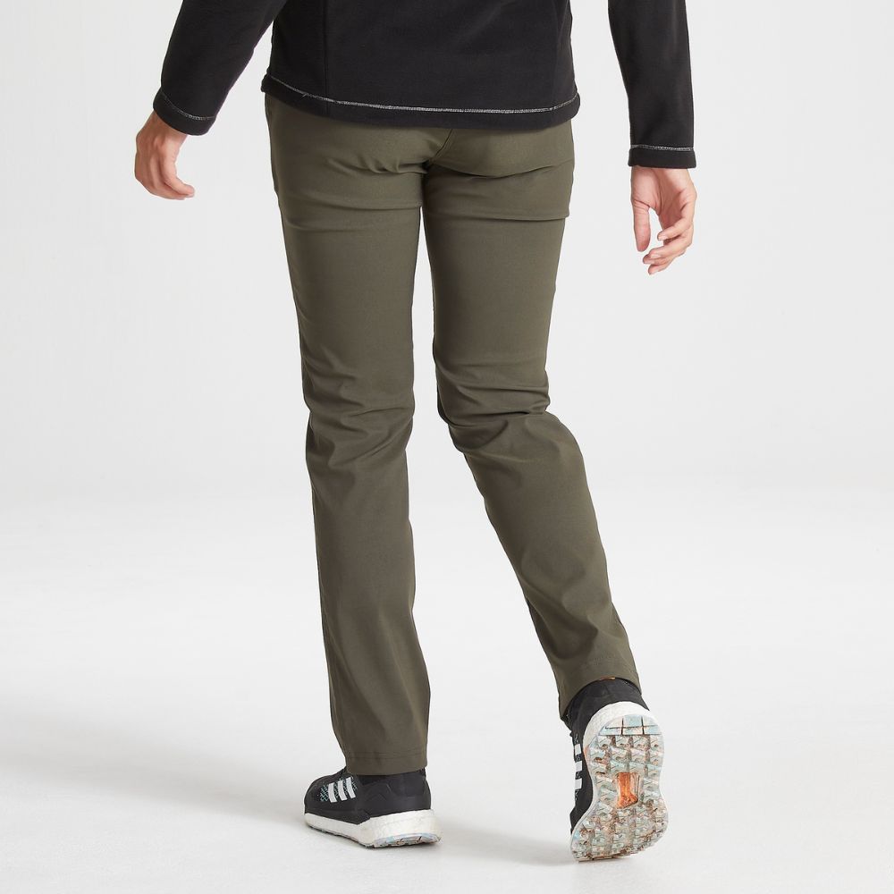 Back view of Kiwi Pro II Trouser in mid khaki.