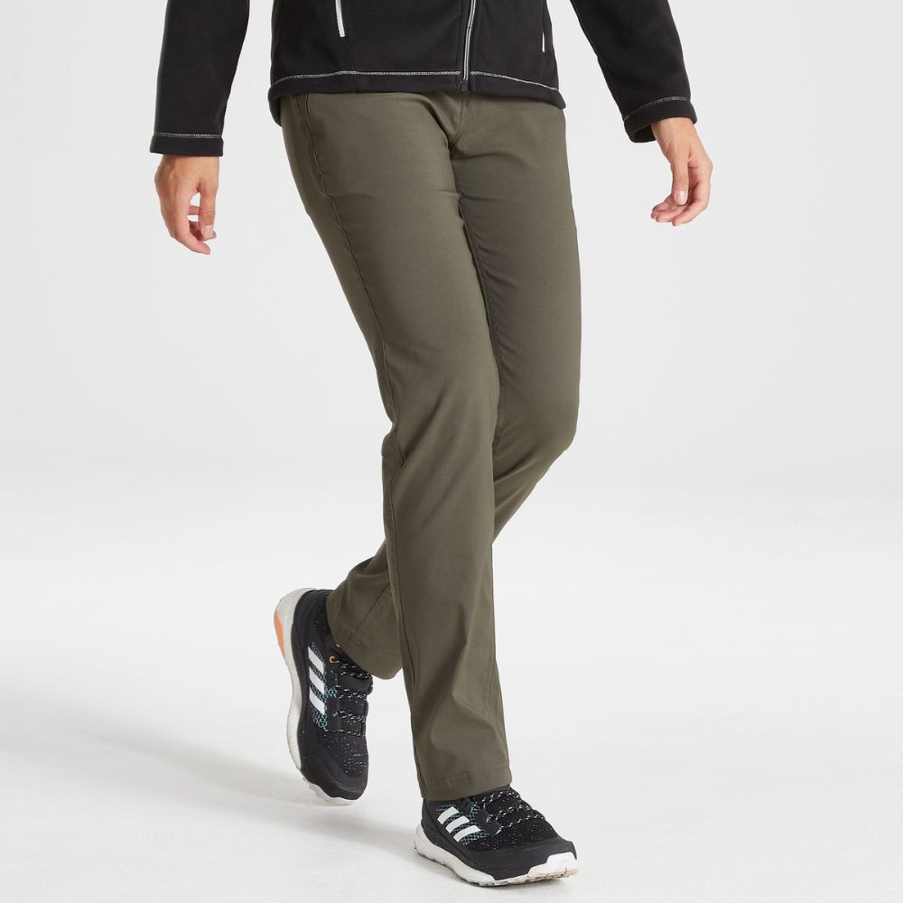 Front view of Kiwi Pro II Trouser in mid khaki.