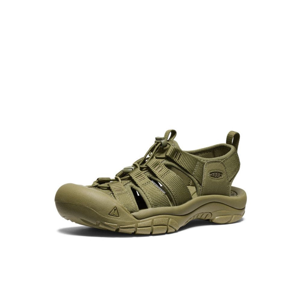 Side view of monochrome olive drab men's Newport H2 sandal.