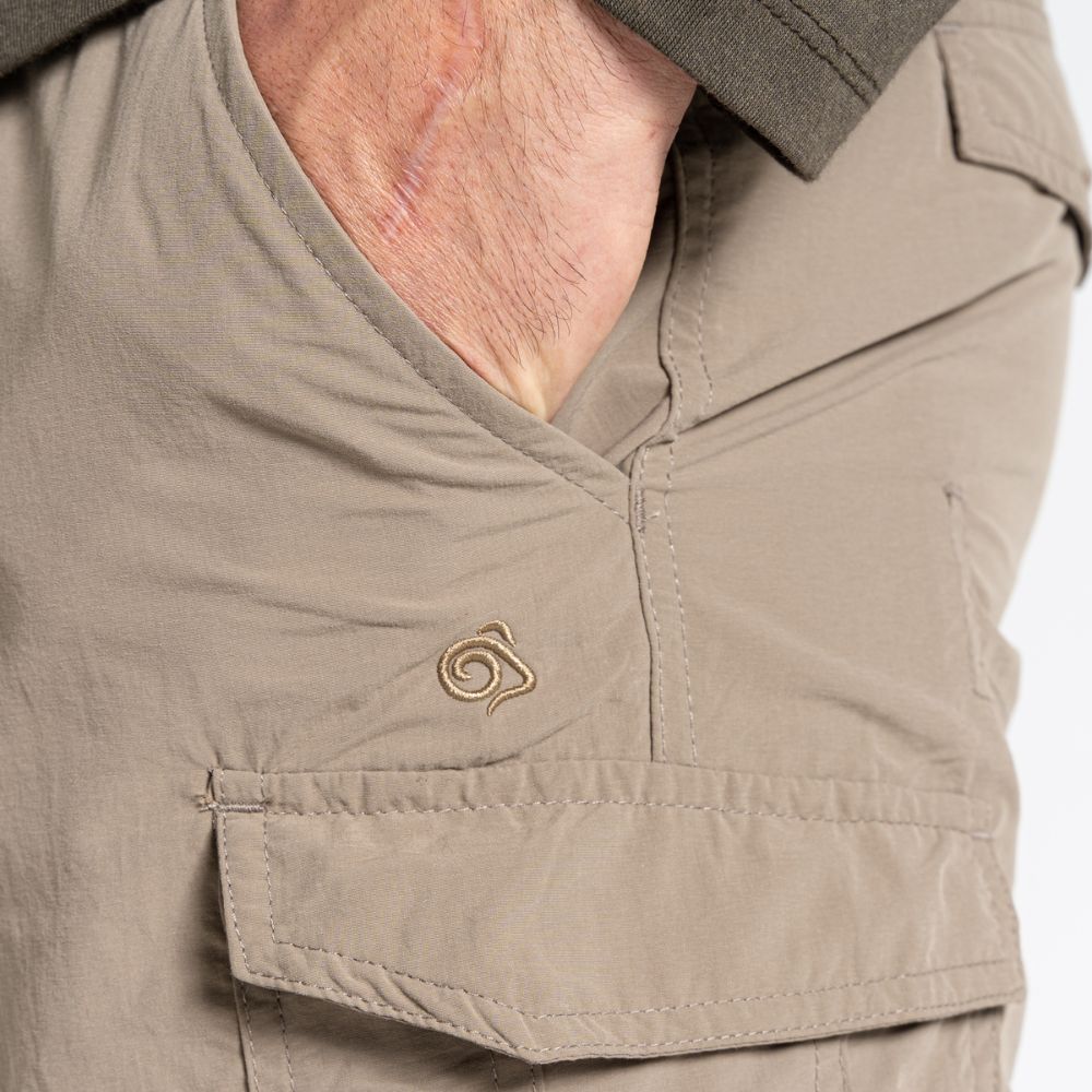 Close-up of the side pocket on Men's NosiLife Cargo II Trousers, showing ample storage.