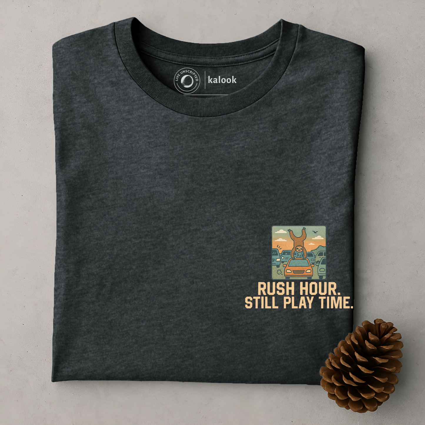 Rush Hour. Still Playtime Organic Tee - Dark Heather Grey