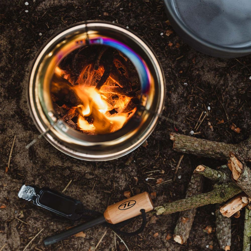 Top view of flame inside Cabar stove.