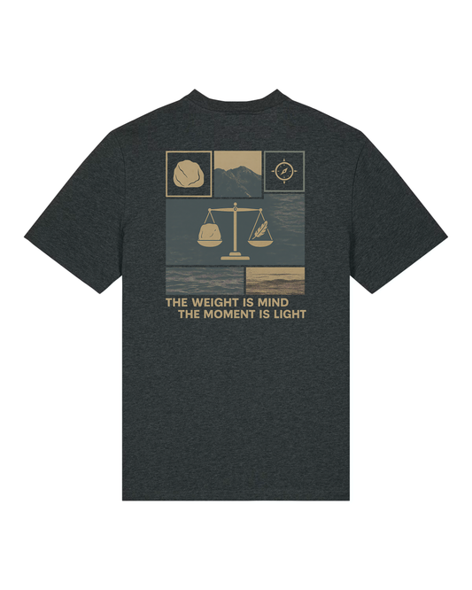 The Moment Is Light Organic Tee - Dark Heather Grey