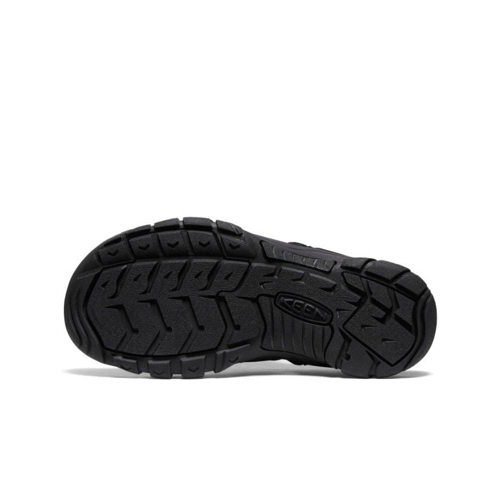 Outsole view of triple black men's Newport H2 sandal.