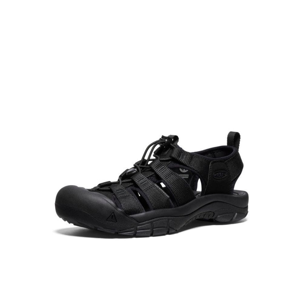 Side view of triple black men's Newport H2 sandal.