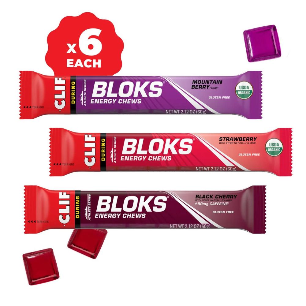 CLIF BLOKS Energy Chews – tasty, fast-acting energy supplements for athletes during workouts