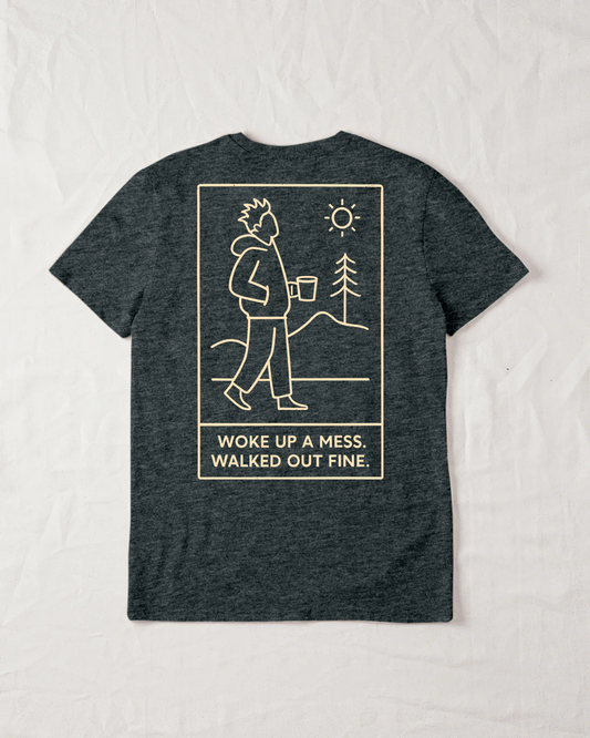 Woke Up a Mess Organic Tee - Dark Heather Grey