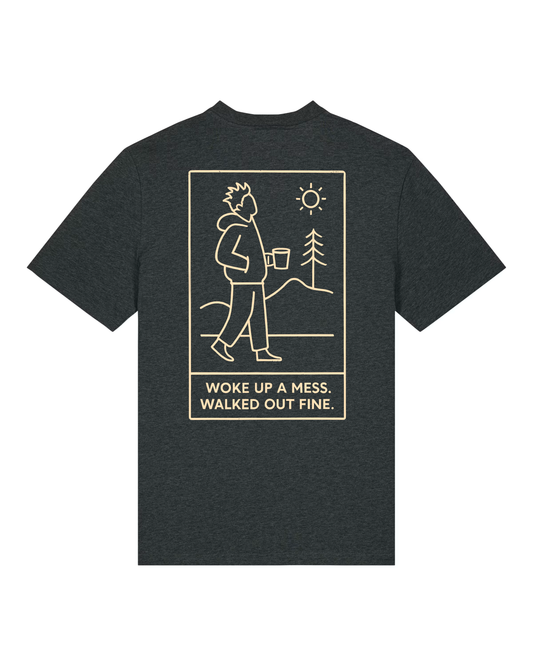 Woke Up a Mess Organic Tee - Dark Heather Grey